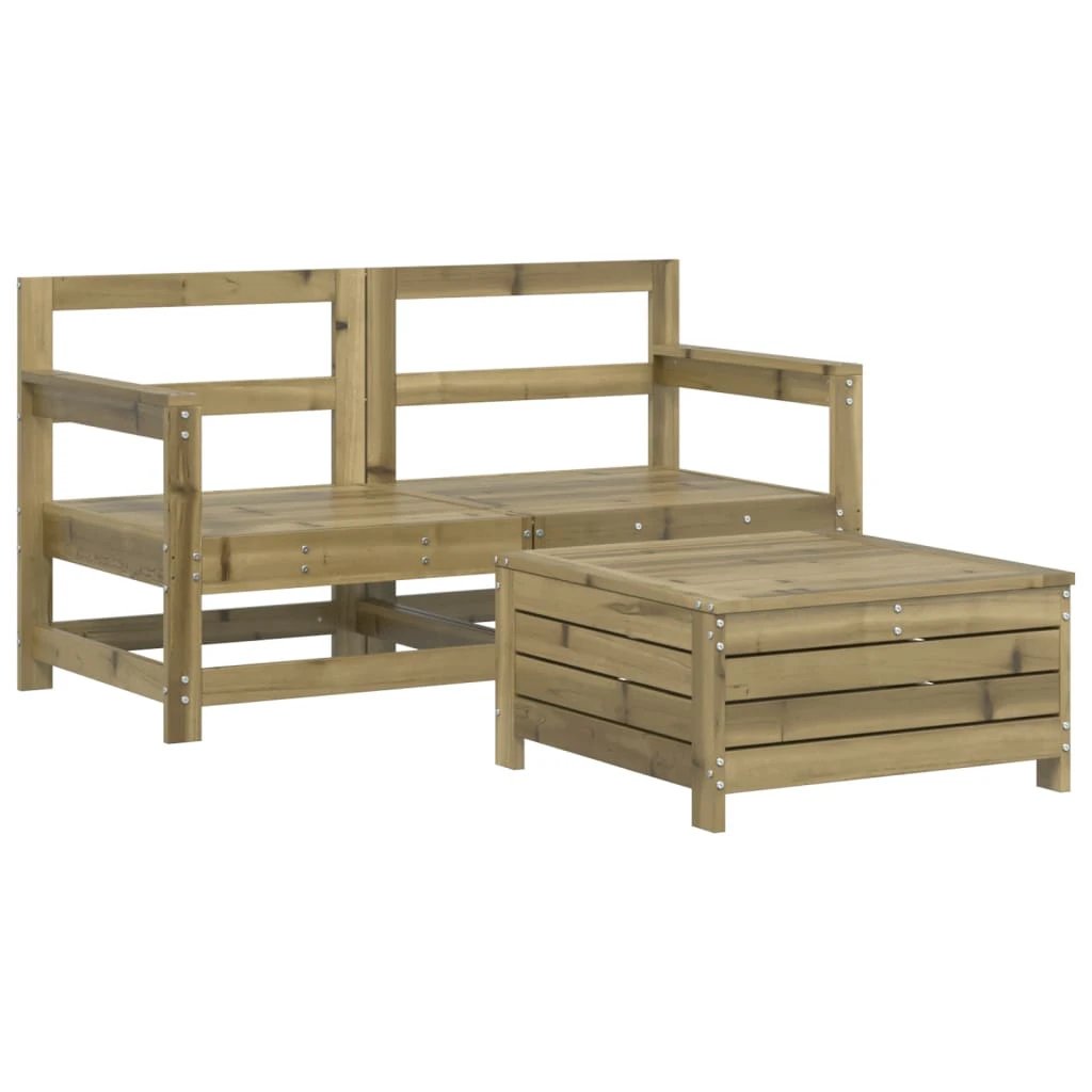 vidaXL 3 Piece Garden Sofa Set Solid Wood Pine by vidaXL
