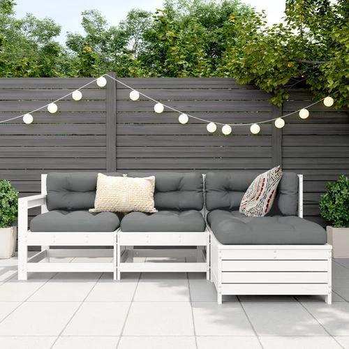 vidaXL vidaXL 4 Piece Garden Sofa Set 200 x 200 cm Solid Pinewood with Cushions for Outdoor Relaxation - Garden Sofa Sets
