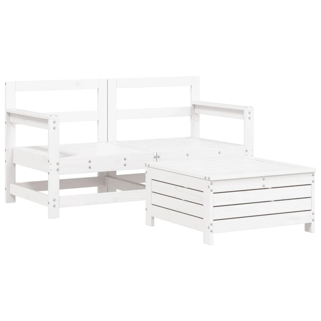 vidaXL 3 Piece Garden Sofa Set Solid Wood Pine by vidaXL