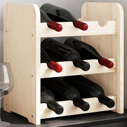 vidaXL vidaXL Wooden Wine Rack 33x25x37 cm Solid Pine with Ample Storage for Wine Enthusiasts - Wine Rack