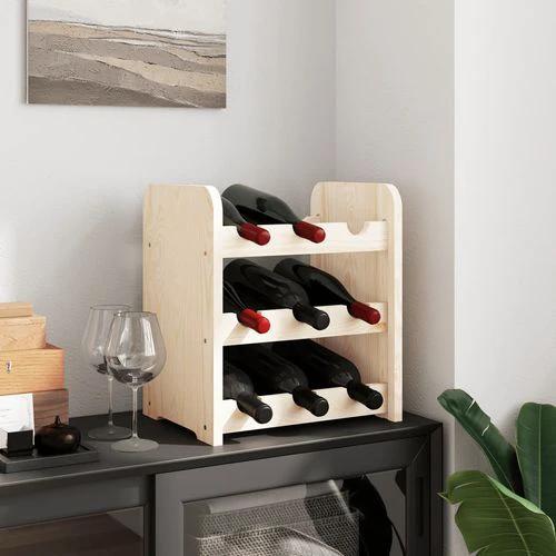 vidaXL vidaXL Wooden Wine Rack 33x25x37 cm Solid Pine with Ample Storage for Wine Enthusiasts - Wine Rack
