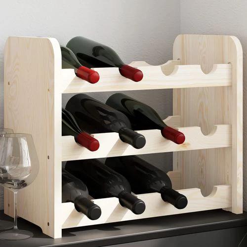 vidaXL vidaXL Wooden Wine Rack 33x25x37 cm Solid Pine with Ample Storage for Wine Enthusiasts - Wine Rack