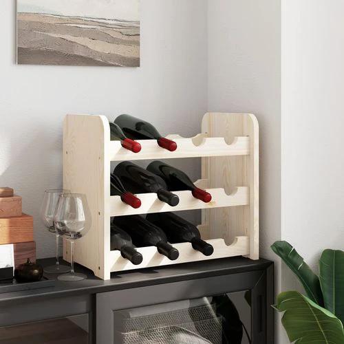 vidaXL vidaXL Wooden Wine Rack 33x25x37 cm Solid Pine with Ample Storage for Wine Enthusiasts - Wine Rack