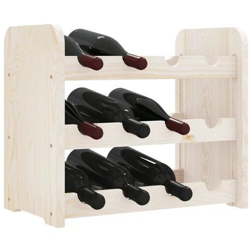 vidaXL Wooden Wine Rack 33x25x37 cm Solid Pine with Ample Storage for Wine Enthusiasts by vidaXL