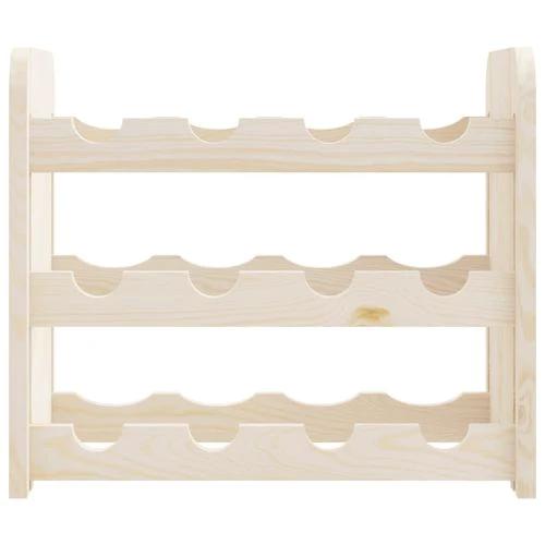 vidaXL Wooden Wine Rack 33x25x37 cm Solid Pine with Ample Storage for Wine Enthusiasts by vidaXL