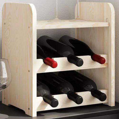 vidaXL vidaXL Wooden Wine Rack 33x25x37 cm Solid Pine with Ample Storage for Wine Enthusiasts - Wine Rack
