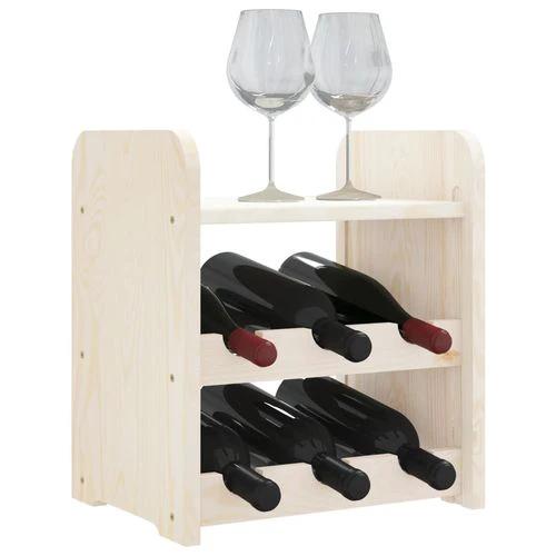 vidaXL Wooden Wine Rack 33x25x37 cm Solid Pine with Ample Storage for Wine Enthusiasts by vidaXL