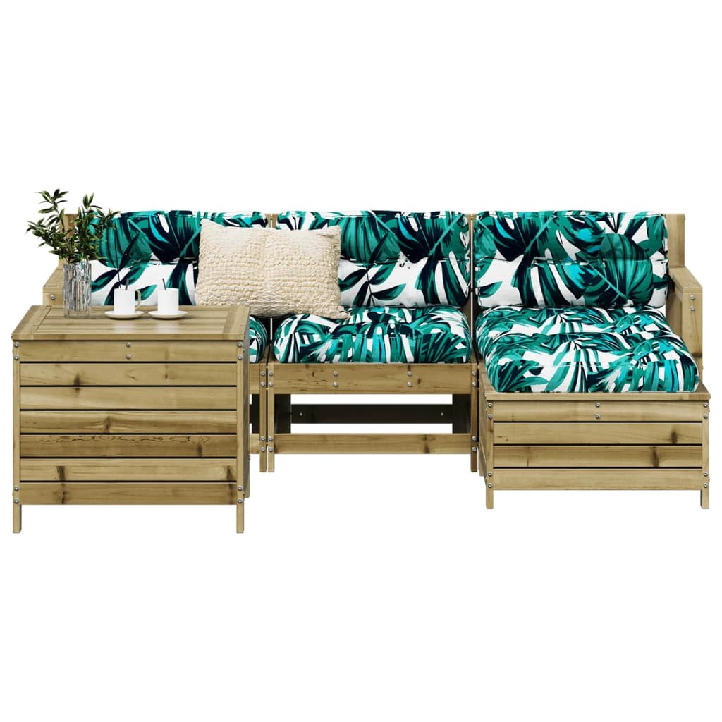 vidaXL 5 Piece Garden Sofa Set Solid Wood Pine by vidaXL