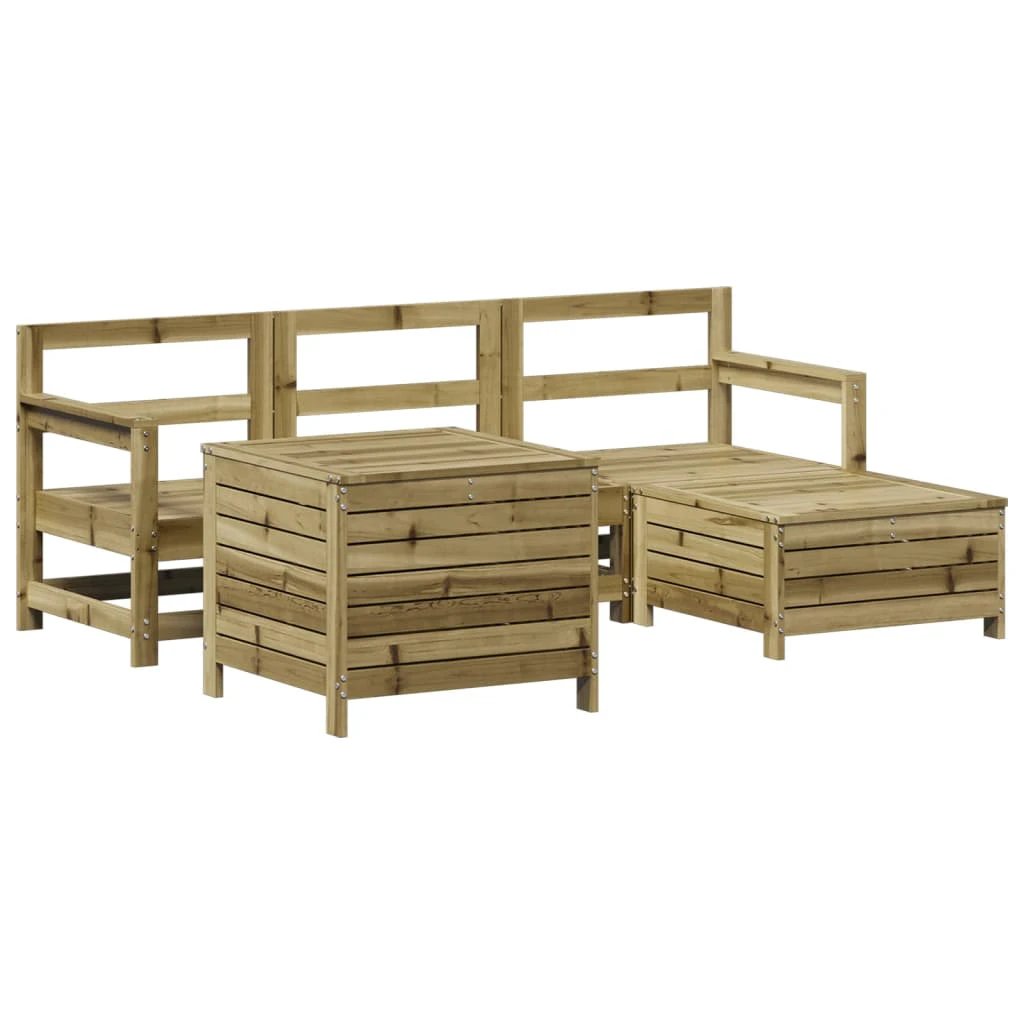 vidaXL 5 Piece Garden Sofa Set Solid Wood Pine by vidaXL