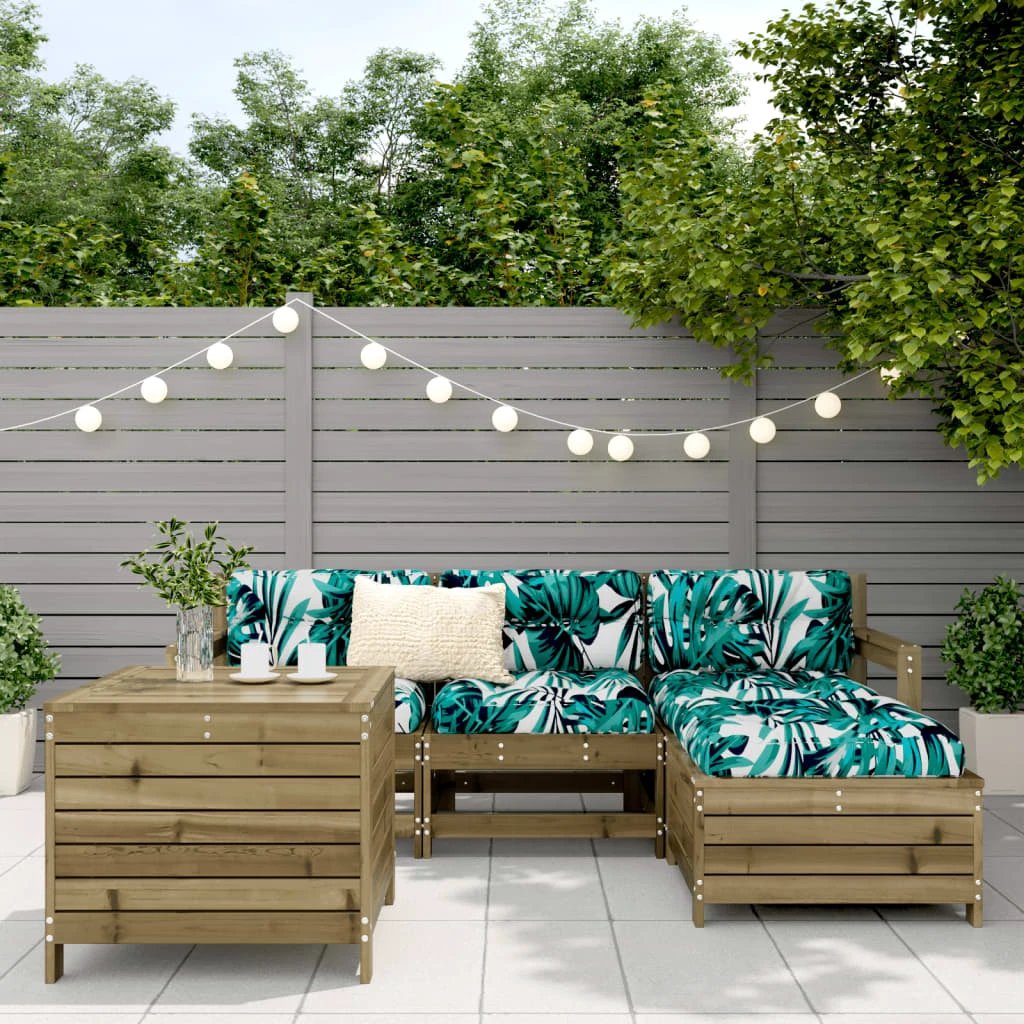 vidaXL 5 Piece Garden Sofa Set Solid Wood Pine by vidaXL