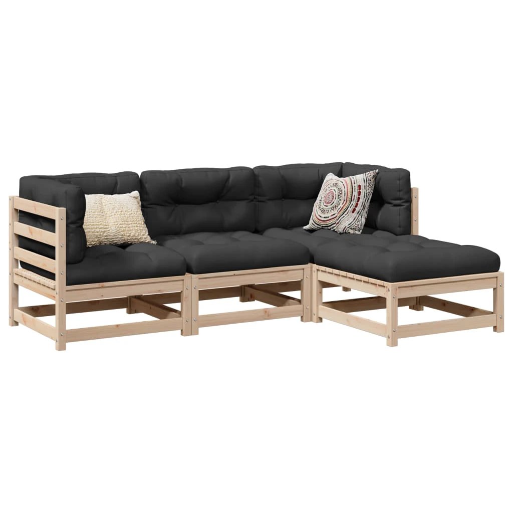 vidaXL 4 Piece Garden Sofa Set Solid Wood Pine by vidaXL