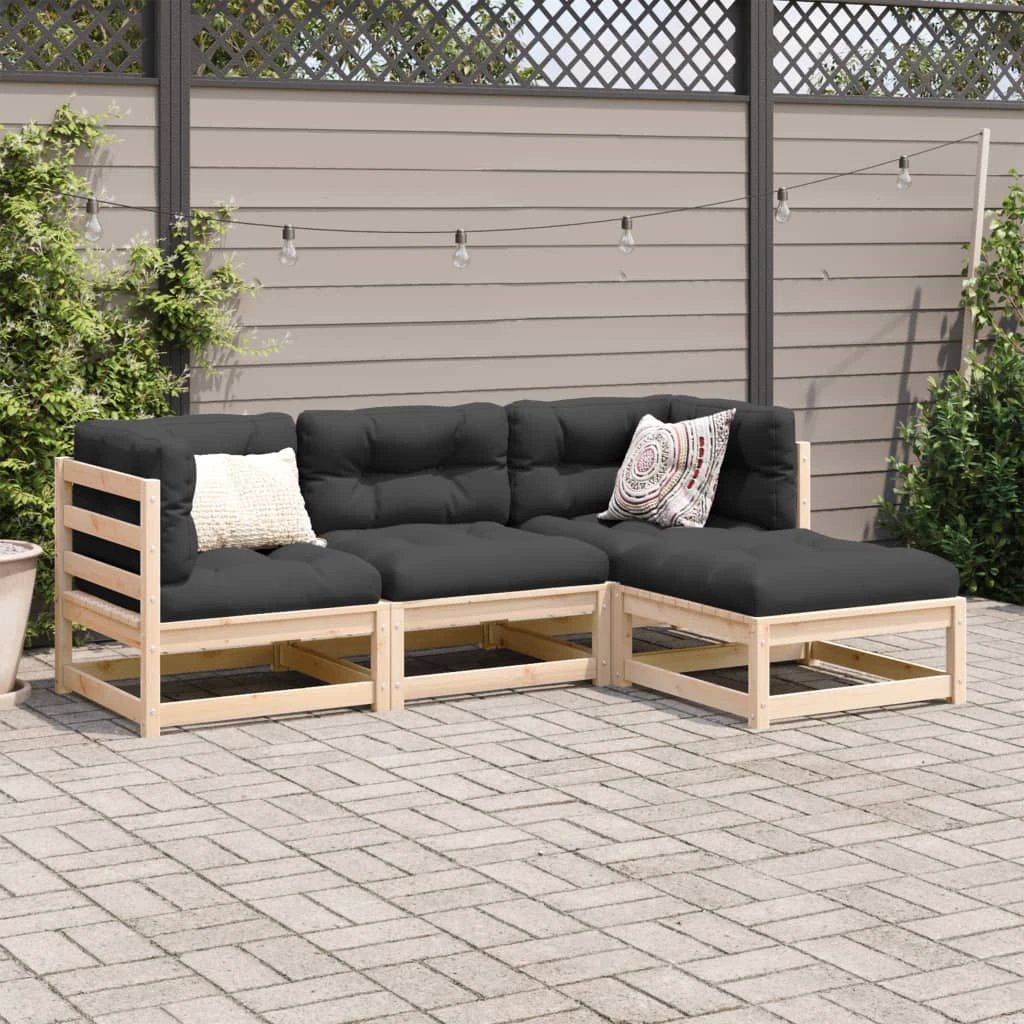 vidaXL 4 Piece Garden Sofa Set Solid Wood Pine by vidaXL