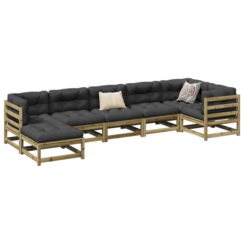 vidaXL vidaXL 7 Piece Garden Sofa Set Solid Wood Pine - Garden Sofa Sets