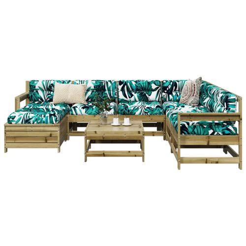 vidaXL 8 Piece Garden Sofa Set with Cushions in Solid Pinewood for Outdoor Family Gatherings by vidaXL