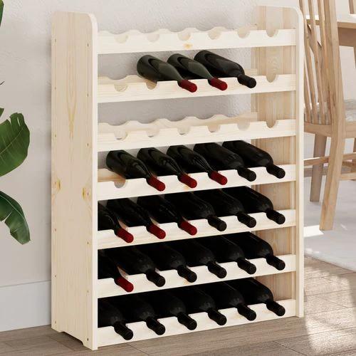 vidaXL Wooden Wine Rack 33x25x37 cm Solid Pine with Ample Storage for Wine Enthusiasts by vidaXL