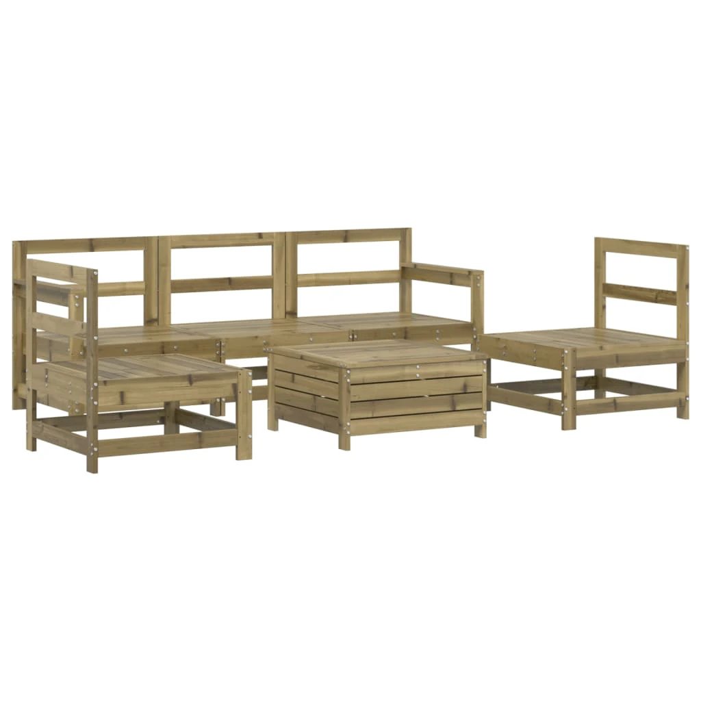 vidaXL 6 Piece Garden Sofa Set Solid Wood Pine by vidaXL