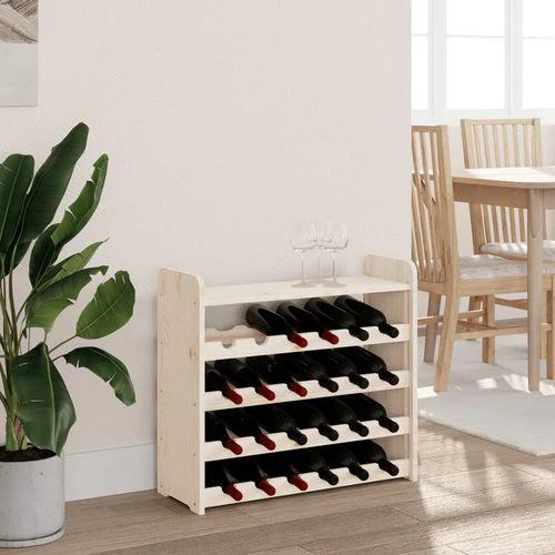 vidaXL Wooden Wine Rack 33x25x37 cm Solid Pine with Ample Storage for Wine Enthusiasts by vidaXL