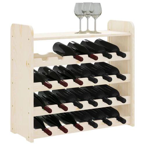 vidaXL Wooden Wine Rack 33x25x37 cm Solid Pine with Ample Storage for Wine Enthusiasts by vidaXL