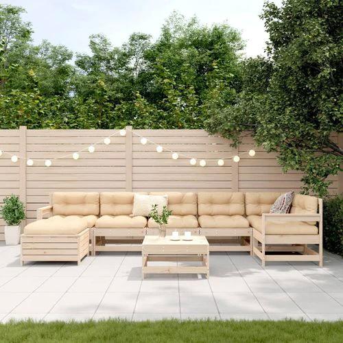 vidaXL vidaXL 8 Piece Garden Sofa Set Solid Wood Pine with Cushions for Outdoor Family Gatherings - Garden Sofa Sets