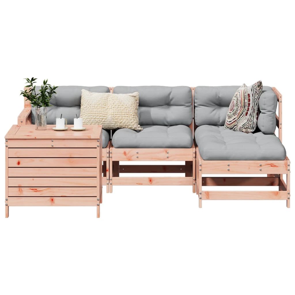 vidaXL 5 Piece Garden Sofa Set White Solid Wood Pine by vidaXL
