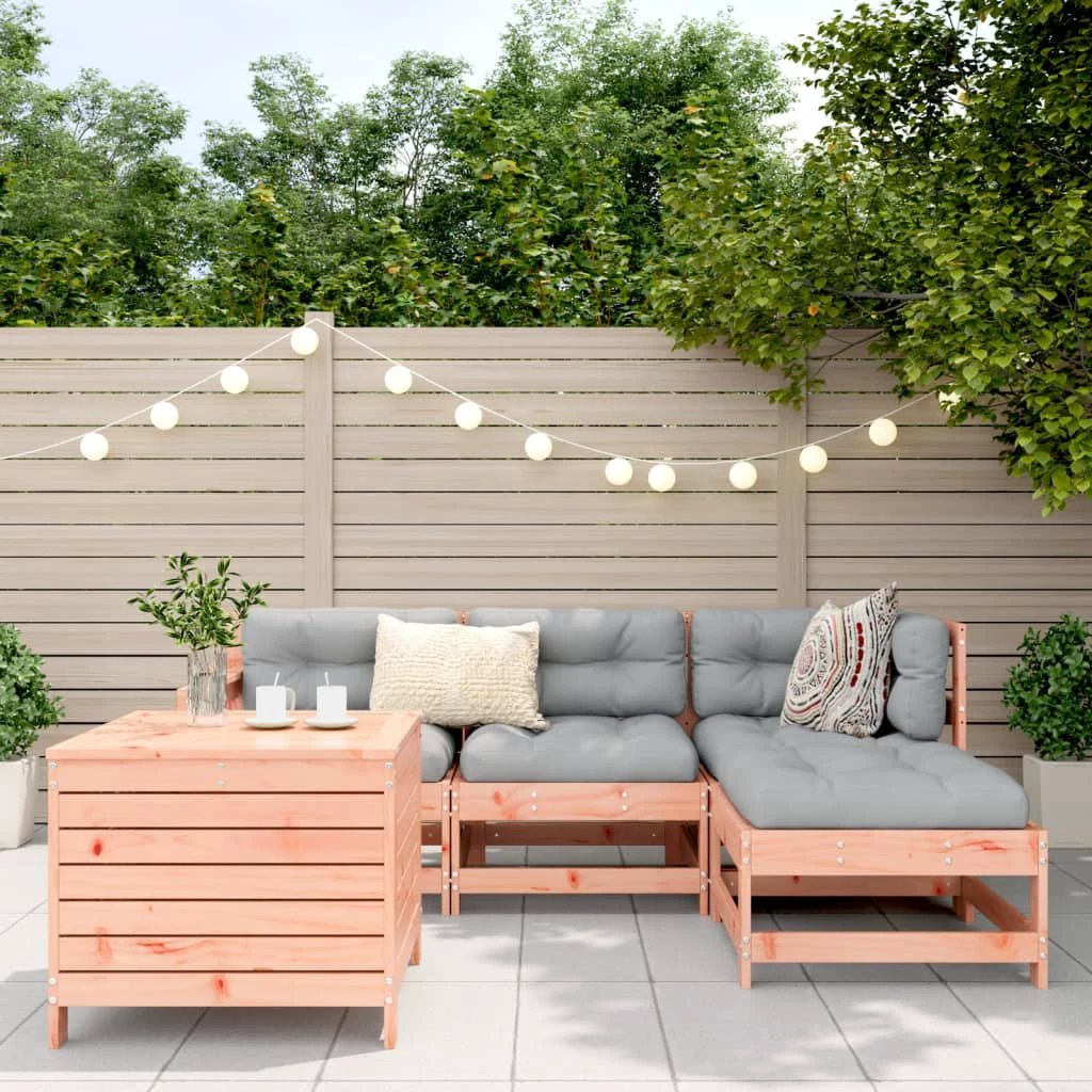 vidaXL 5 Piece Garden Sofa Set White Solid Wood Pine by vidaXL
