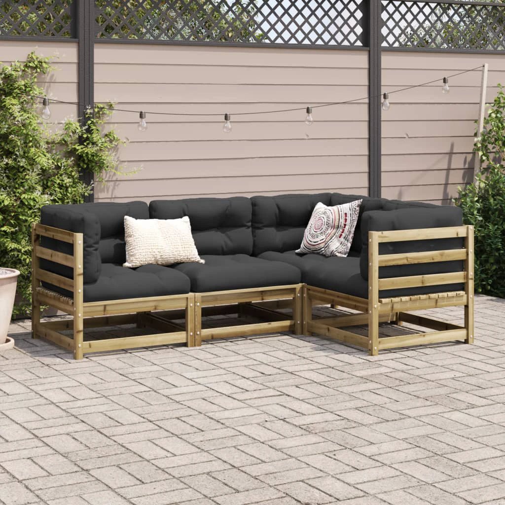 vidaXL 4 Piece Garden Sofa Set Solid Wood Pine by vidaXL