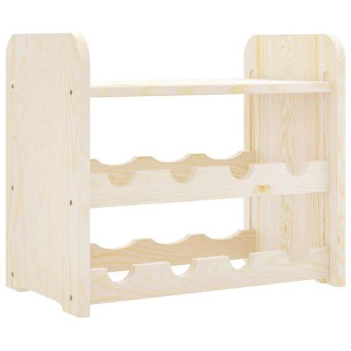 vidaXL vidaXL Wooden Wine Rack 33x25x37 cm Solid Pine with Ample Storage for Wine Enthusiasts - Wine Rack