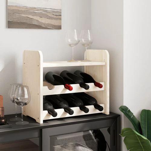 vidaXL vidaXL Wooden Wine Rack 33x25x37 cm Solid Pine with Ample Storage for Wine Enthusiasts - Wine Rack