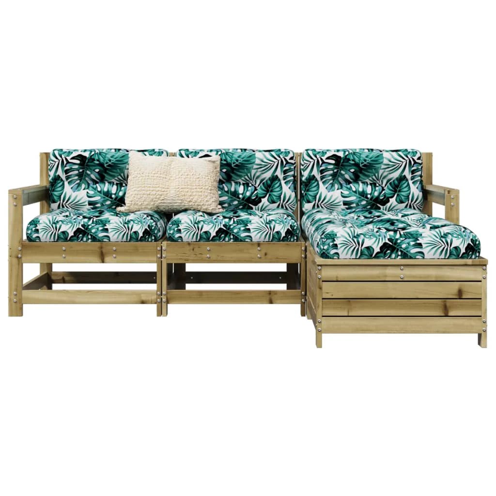 vidaXL 4 Piece Garden Sofa Set Solid Wood Pine by vidaXL