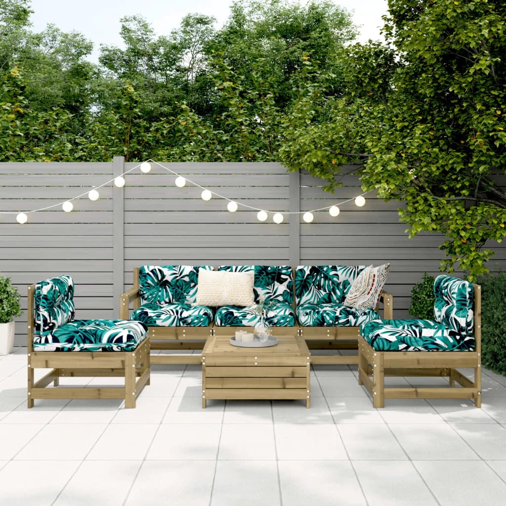 vidaXL 6 Piece Garden Sofa Set Solid Wood Pine by vidaXL