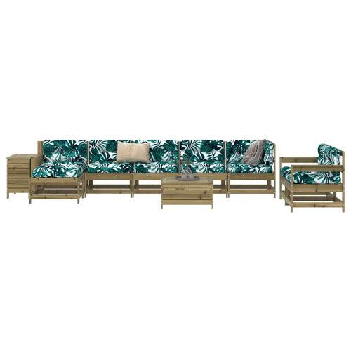 vidaXL 10 Piece Garden Sofa Set Solid Wood Pine with Slatted Design for Outdoor Relaxation and Family Gatherings by vidaXL