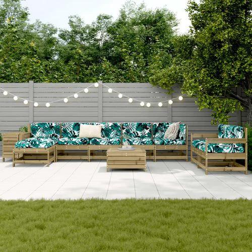 vidaXL vidaXL 10 Piece Garden Sofa Set Solid Wood Pine with Slatted Design for Outdoor Relaxation and Family Gatherings - Garden Sofa Sets