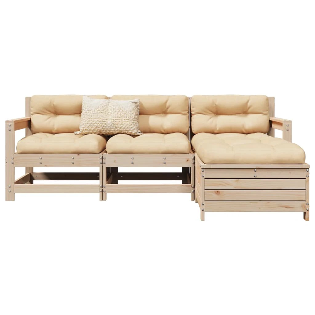vidaXL vidaXL 4 Piece Garden Sofa Set Solid Wood Pine - Garden Sofa Sets
