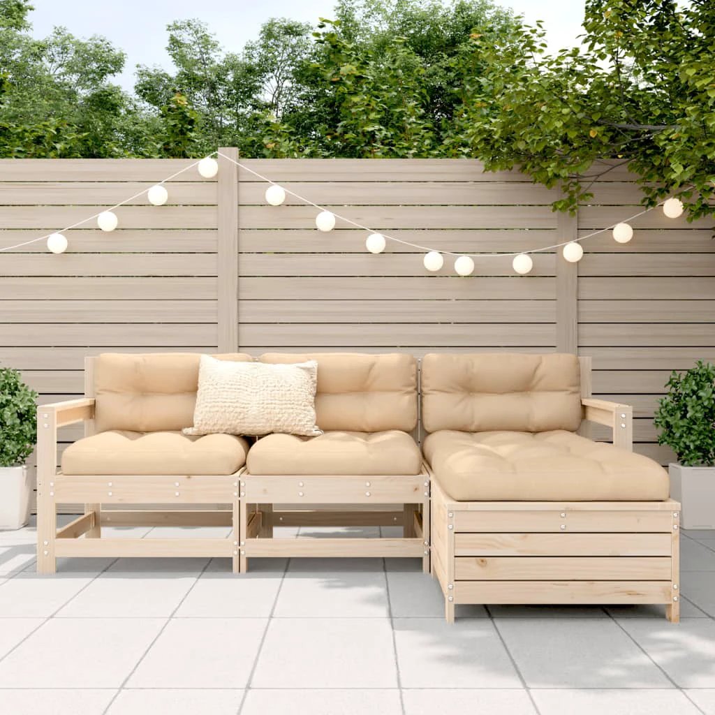 vidaXL vidaXL 4 Piece Garden Sofa Set Solid Wood Pine - Garden Sofa Sets