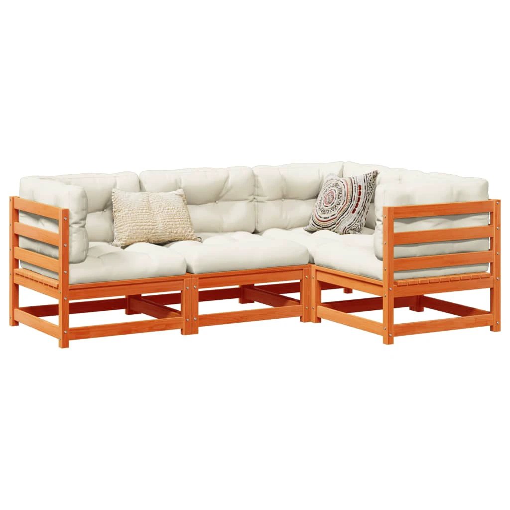 vidaXL vidaXL 4 Piece Garden Sofa Set Solid Wood Pine - Garden Sofa Sets