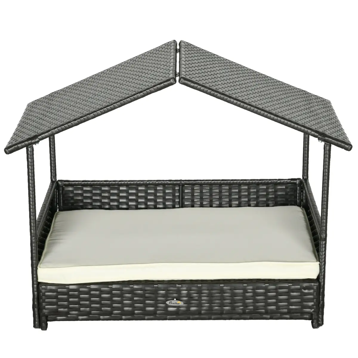 PawHut PawHut Extendable Rattan Dog House with Water-Resistant Roof, Cushion - Dog Kennel