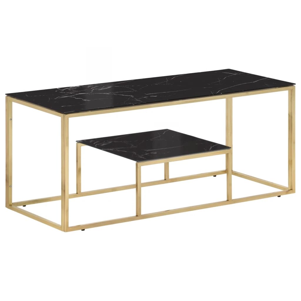vidaXL VidaXL Coffee Table With Tempered Glass Top For Living Room - Coffee Table