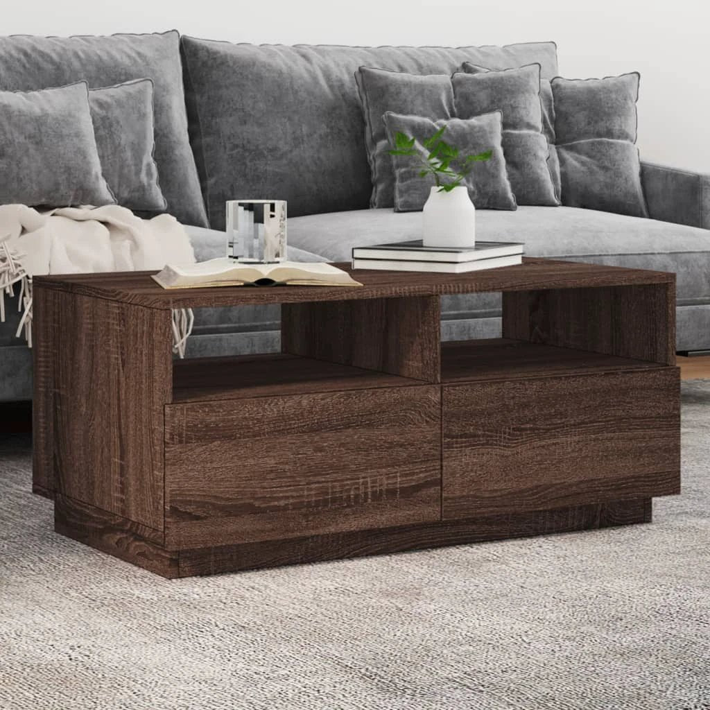 VidaXL Coffee Table 50x49x40 cm LED Lights Living Room by vidaXL