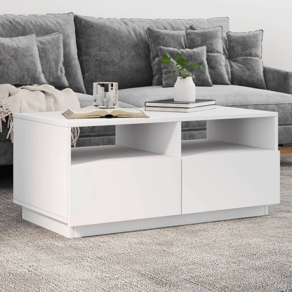 VidaXL Coffee Table 50x49x40 cm LED Lights Living Room by vidaXL