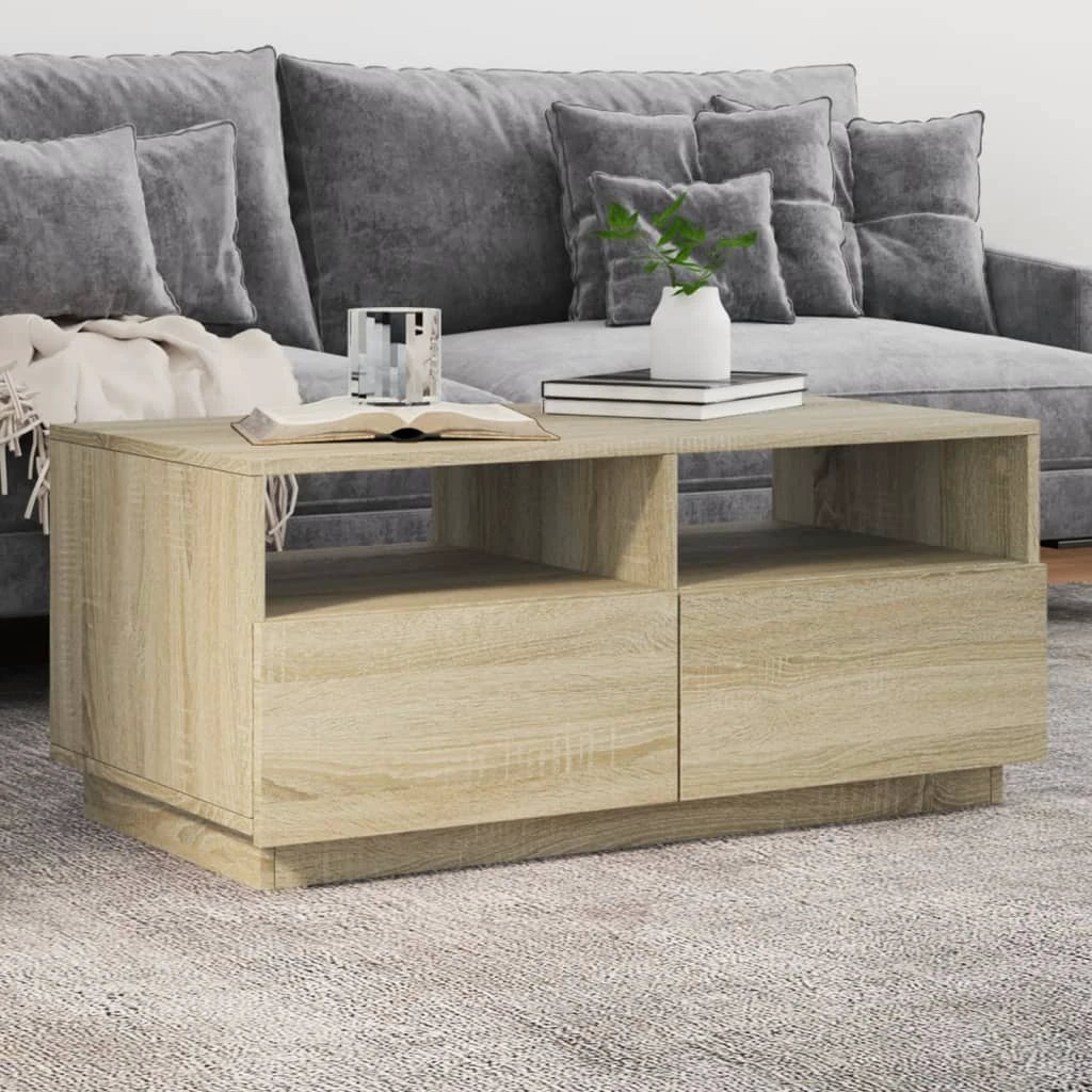 VidaXL Coffee Table 50x49x40 cm LED Lights Living Room by vidaXL