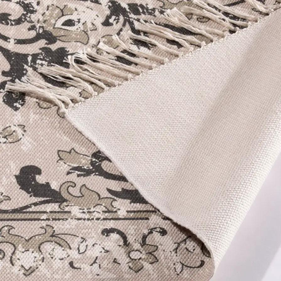 Esselle Home Kew Antique Printed 120x170cm Mauve Rug with Tassel - Rug