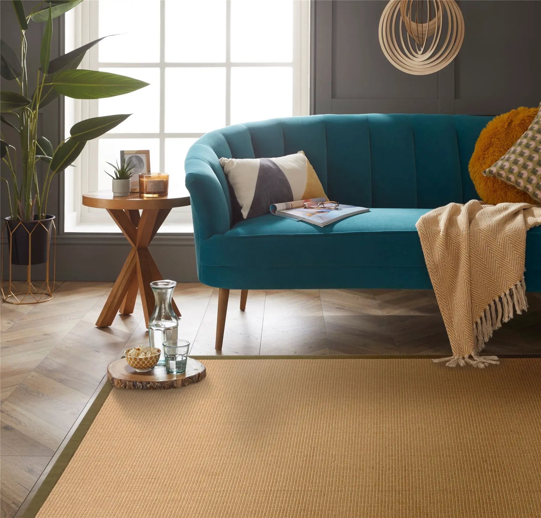 Esselle Home Swinton Sisal Jute Boucle 160x230cm Green Rug - Rug