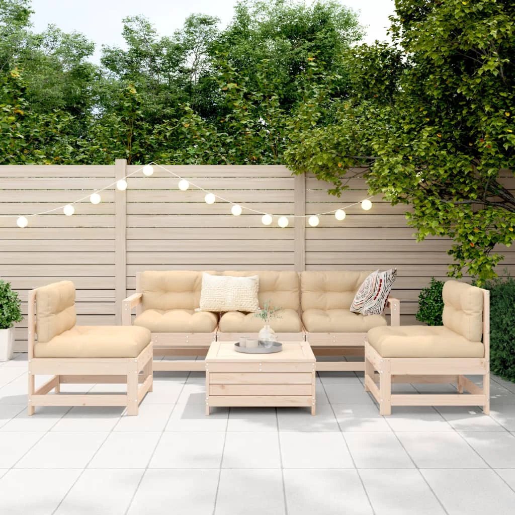 vidaXL vidaXL 6 Piece Garden Sofa Set Solid Wood Pine - Garden Sofa Sets