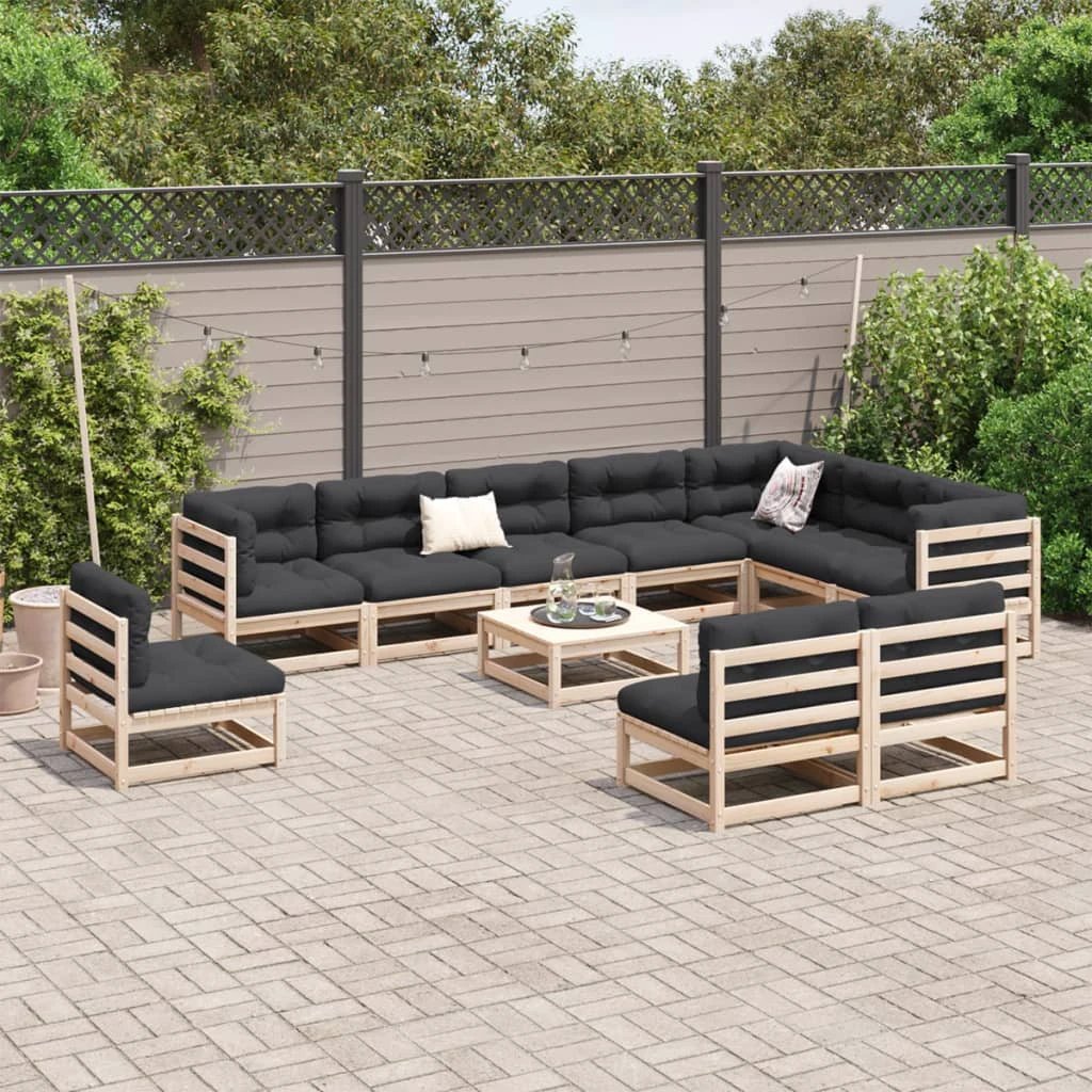 vidaXL 11 Piece Garden Sofa Set Solid Wood Pine by vidaXL