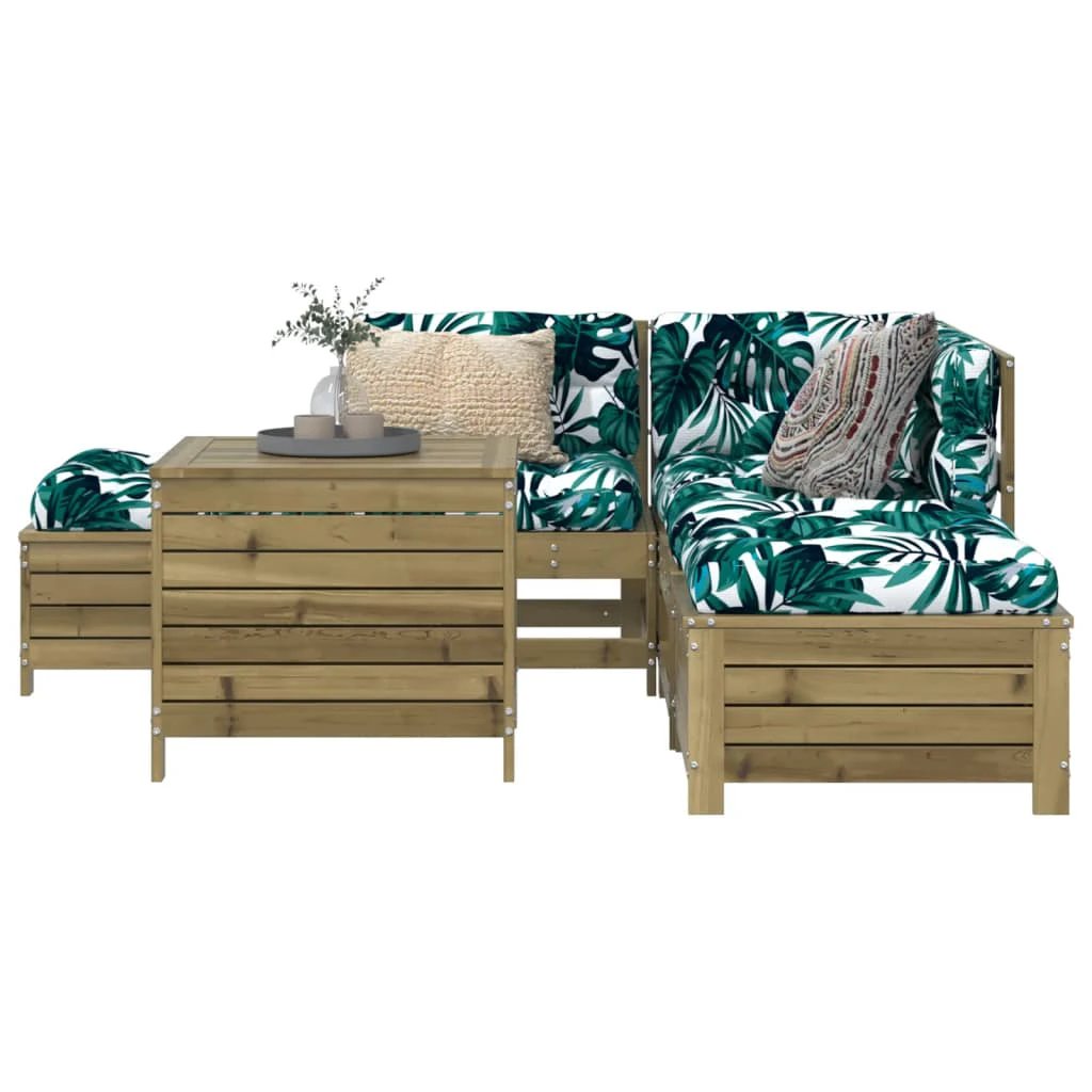 vidaXL 6 Piece Garden Sofa Set Solid Wood Pine by vidaXL