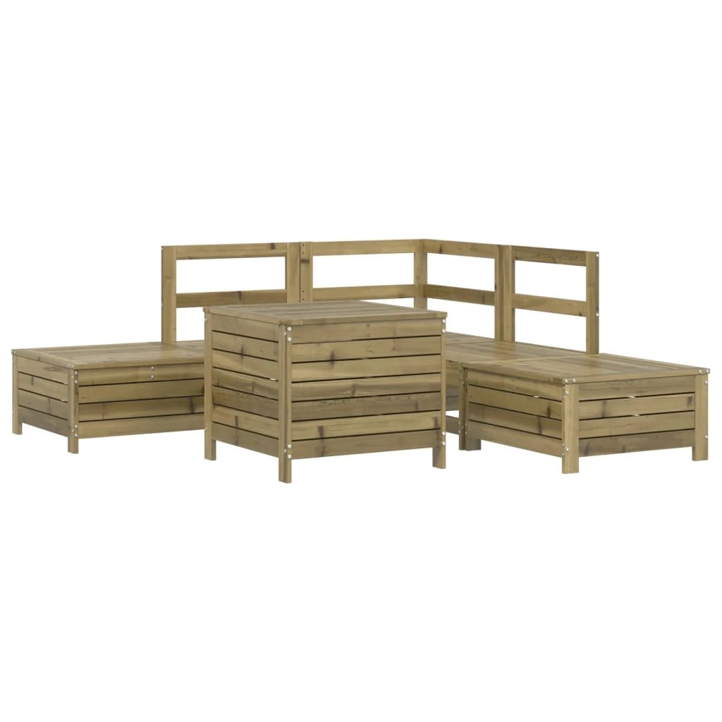 vidaXL 6 Piece Garden Sofa Set Solid Wood Pine by vidaXL
