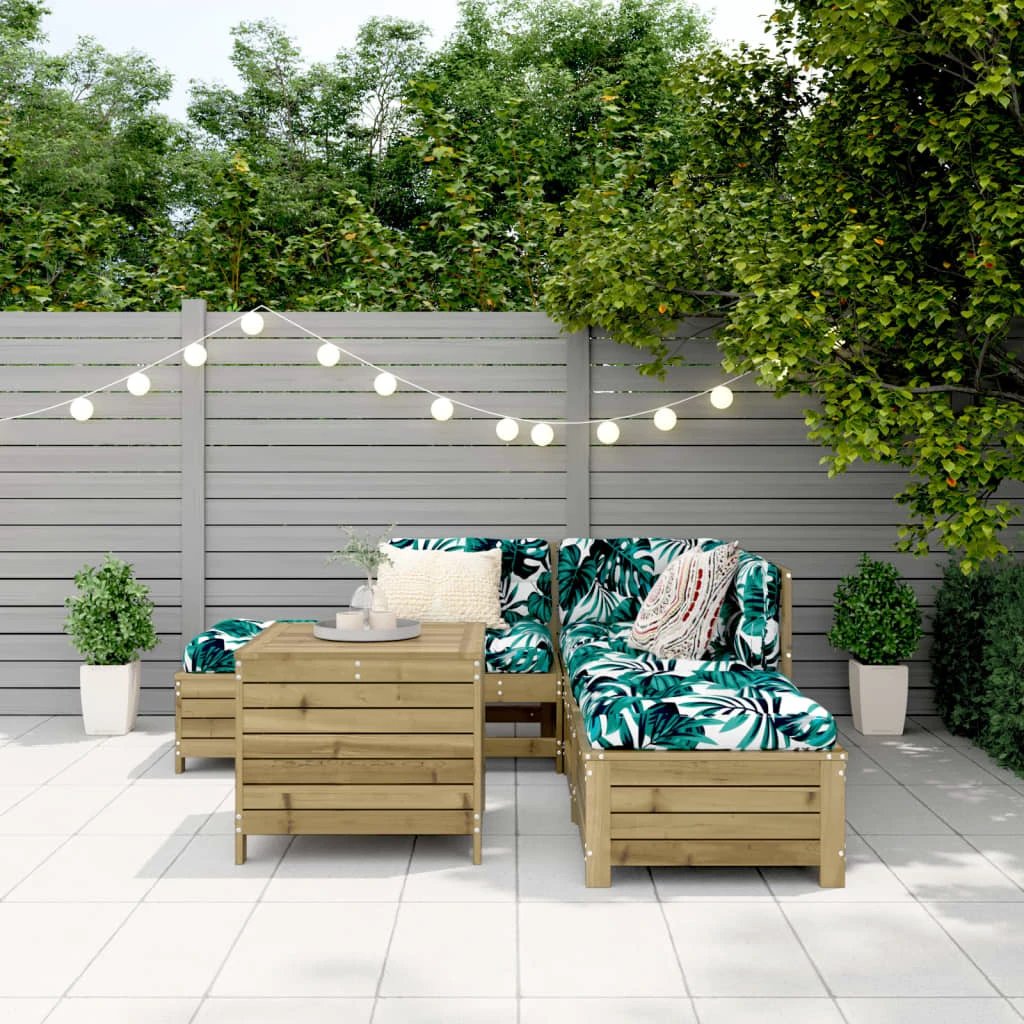 vidaXL 6 Piece Garden Sofa Set Solid Wood Pine by vidaXL