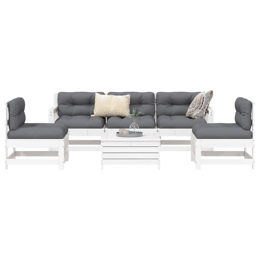 vidaXL vidaXL 6 Piece Garden Sofa Set Solid Wood Pine - Garden Sofa Sets