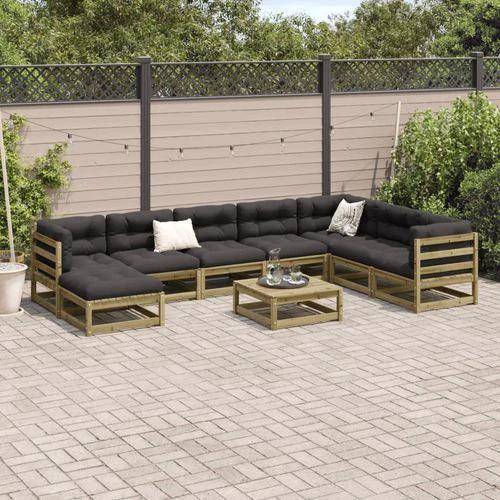 vidaXL 9 Piece Garden Sofa Set with Cushions for Outdoor Entertaining and Relaxation by vidaXL