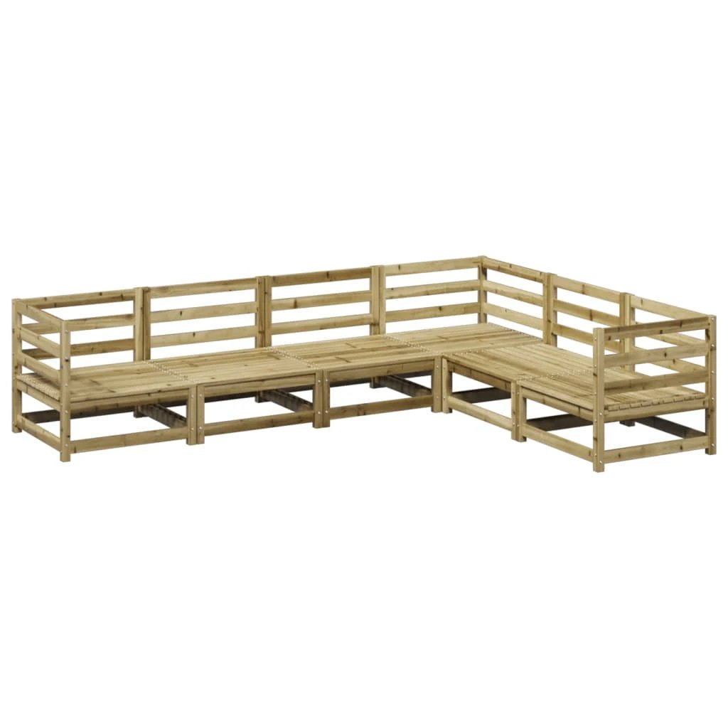 vidaXL 6 Piece Garden Sofa Set Solid Wood Pine by vidaXL
